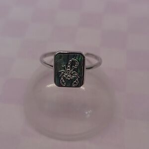 Sterling Silver Abalone Scorpion Rectangle Ring - Fragrant Jewels Size 8